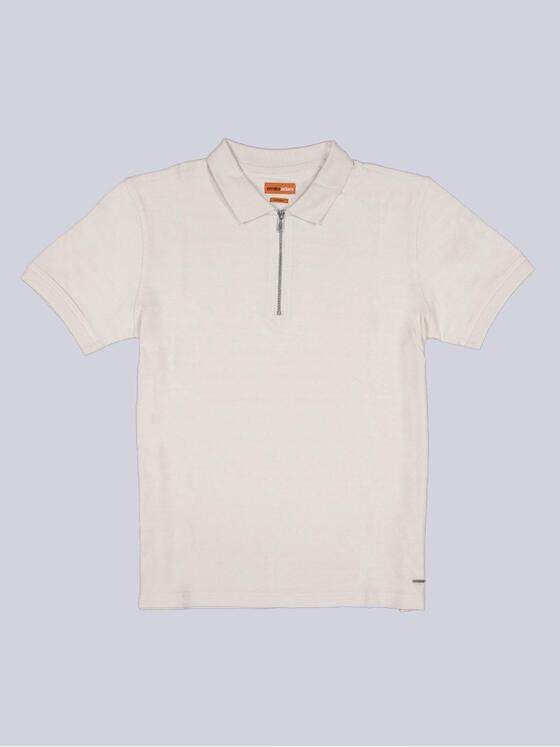 emilio adani Herren Modisches Poloshirt mit Zipper Beige 40520