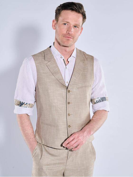 engbers Herren Sakko-Weste slim fit Beige 38394