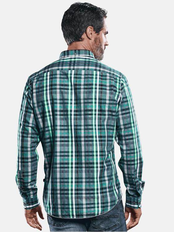 engbers Herren Modisch gefärbtes Karohemd Petrolgruen 30836