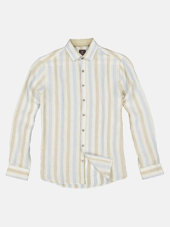 ENGBERS GERMANY Herren Langarm-Hemd aus Leinen Hellblau 35132