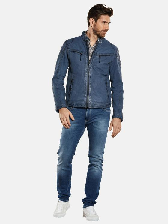 engbers Herren Lederjacke regular Blau 34213