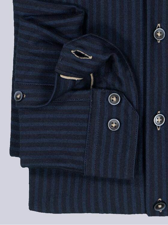 engbers Herren Langarm-Hemd gestreift Marineblau 36082