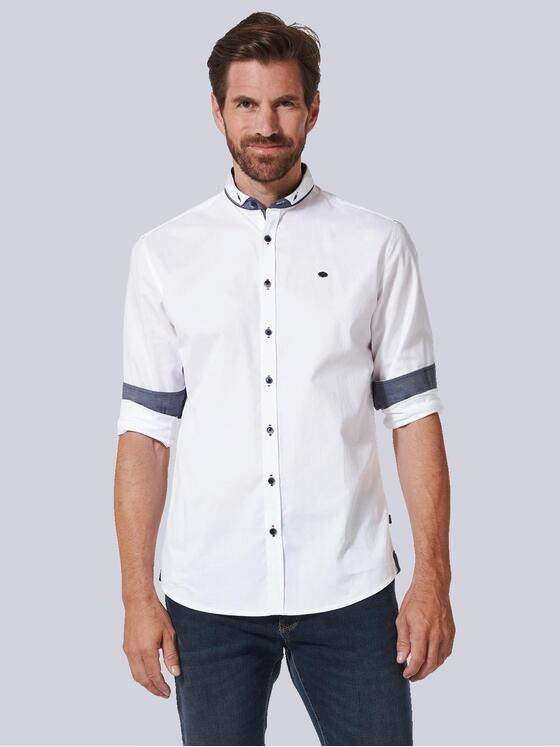 engbers Herren Langarm-Hemd uni Weiß 35324