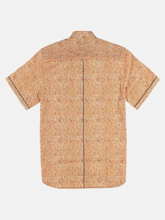 engbers Herren Kurzarmhemd aus Leinen Blutorange 31301