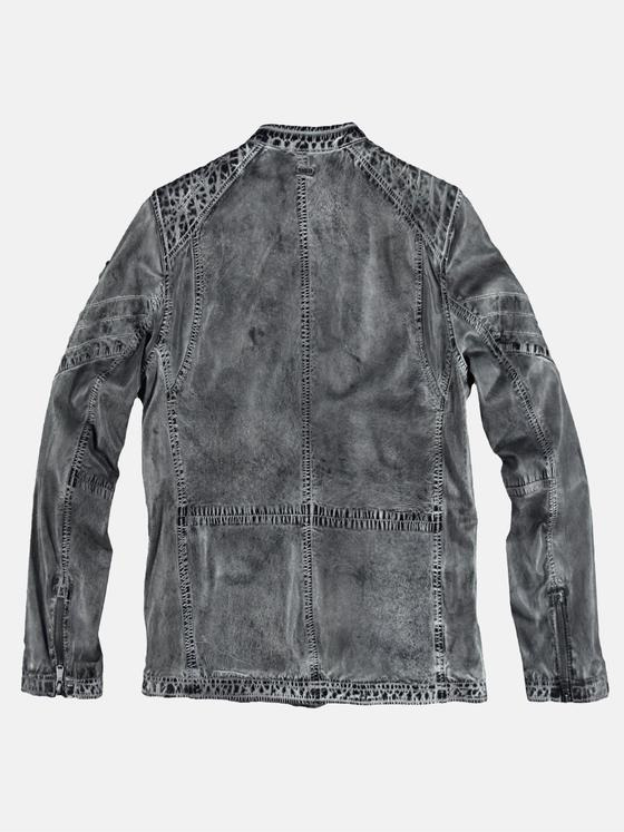 engbers Herren Rustikale Lederjacke Dunkelgrau 29089