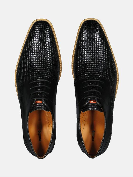 emilio adani Herren Business-Schuh aus Leder Schwarz 35114