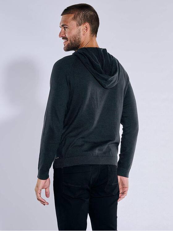 emilio adani Herren Pullover mit Kapuze Schwarz 37443