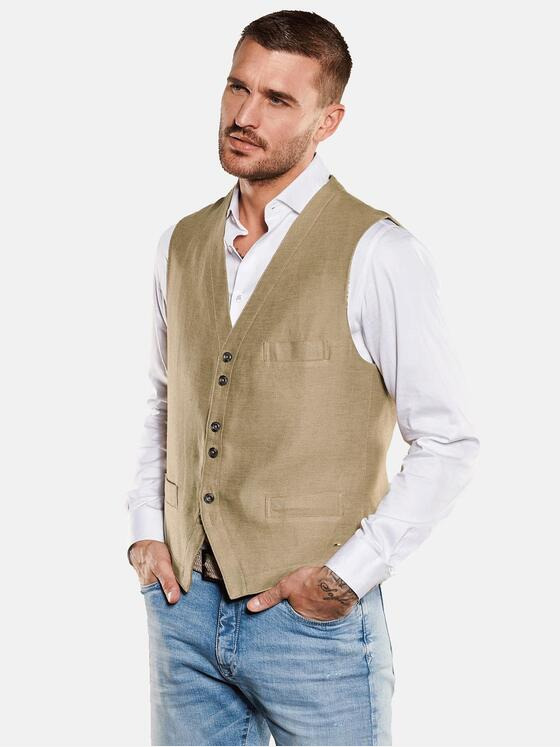 emilio adani Herren Sakko-Weste mit Leinenanteil Grün 34606