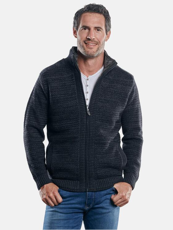 engbers Herren Strickjacke mit Fleecefütterung Saphirblau 30478