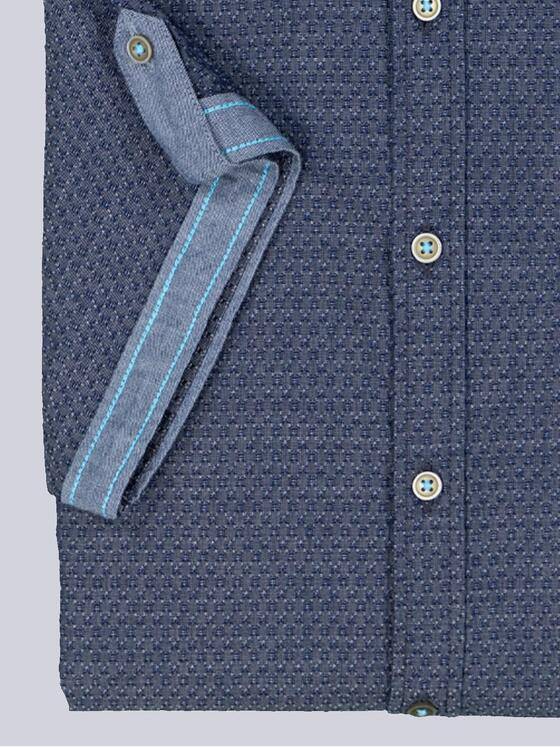 engbers Herren Kurzarm-Hemd gemustert Blau 36329