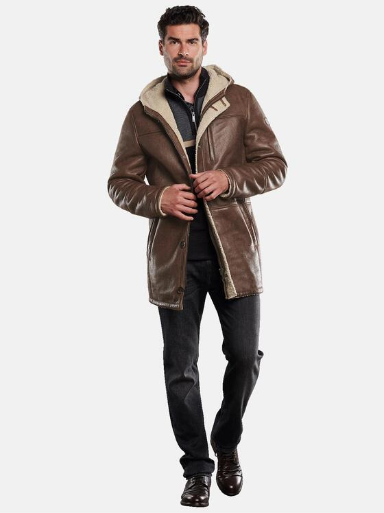 ENGBERS GERMANY Herren Lederparka aus Lammleder Cognac 31861