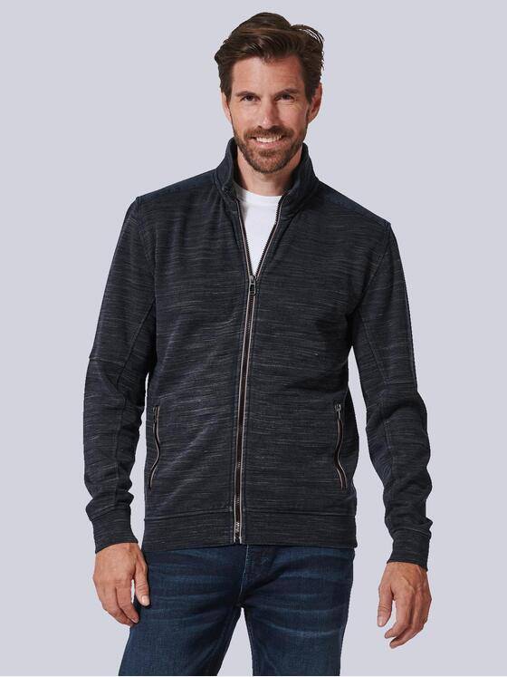 engbers Herren Sweatjacke gestreift Blau 35233