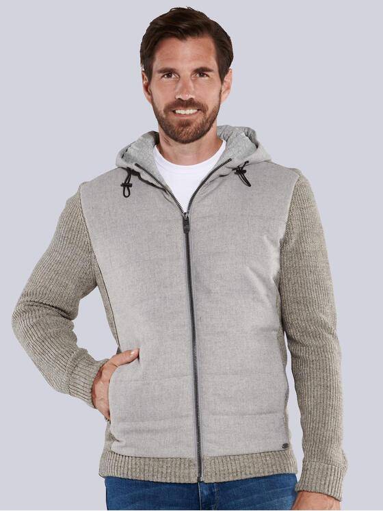 engbers Herren Strickjacke mit Kapuze Beige 35858