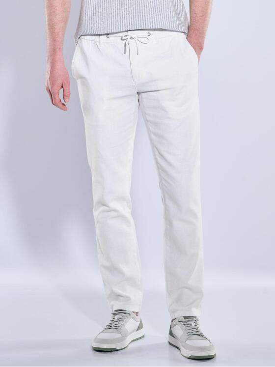 engbers Herren Chino mit Leinenanteil Reinweiss 39014