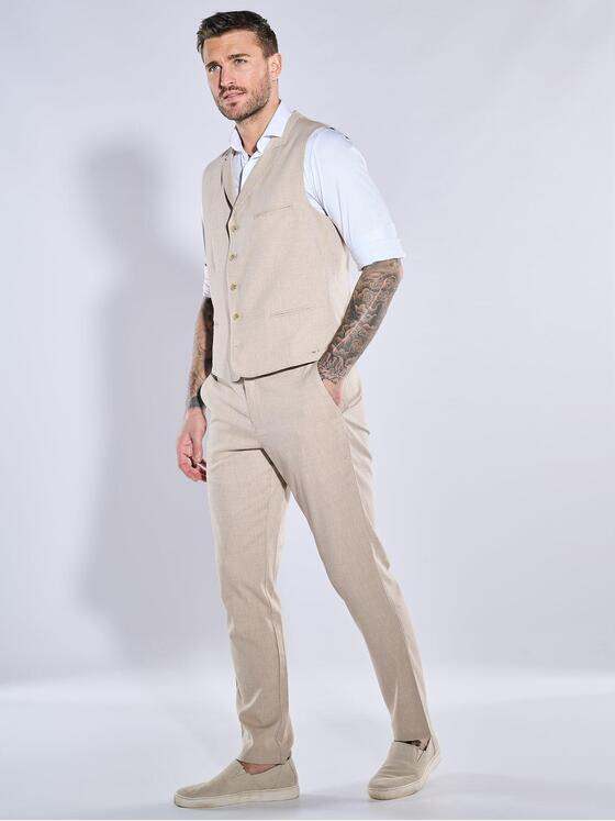 emilio adani Herren Sakko-Weste slim fit Beige 38464