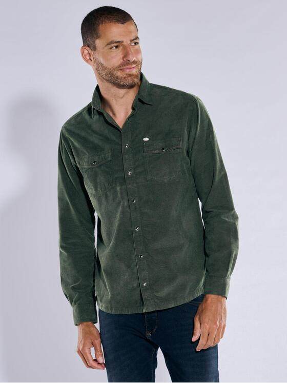 engbers Herren Langarm-Hemd uni Dunkelgruen 37391