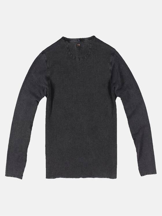 emilio adani Herren Strukturpullover Schwarz 30314