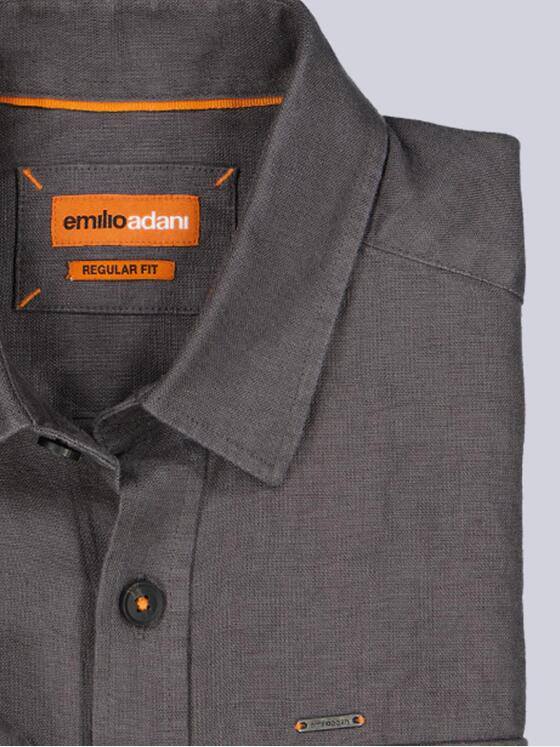 emilio adani Herren Overshirt aus Leinen Anthrazit 40678