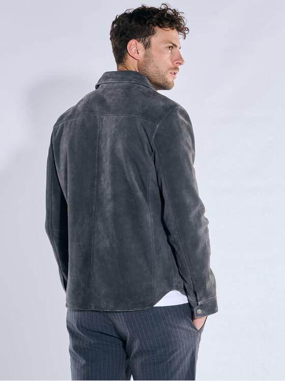 emilio adani Herren Lederjacke aus Veloursleder Saphirblau 39883