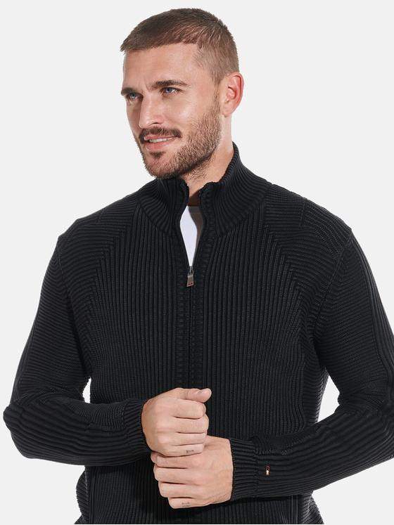 emilio adani Herren Strick-Cardigan Schwarz 32029
