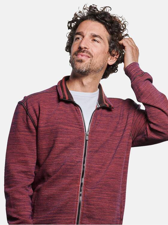engbers Herren Sweatjacke Ottomanstruktur Feuerrot 32472