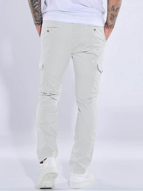 emilio adani Herren Cargo-Hose regular Hellgrau 38121