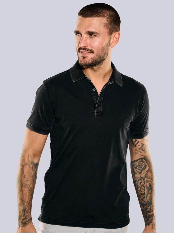 emilio adani Herren Polo-Shirt uni Schwarz 35285