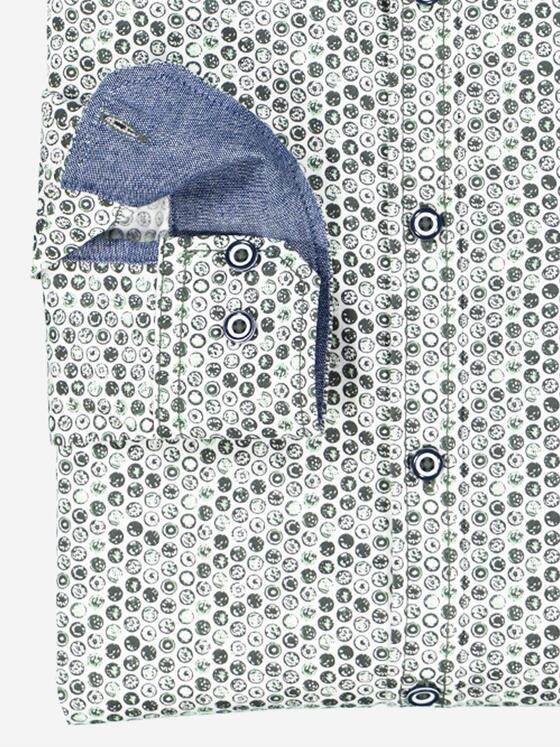 engbers Herren Langarm-Hemd gemustert Gruen 38013