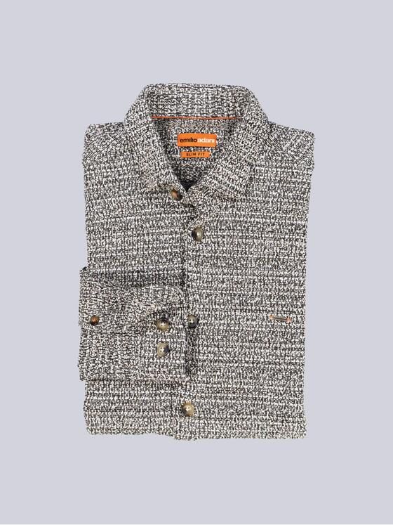 emilio adani Herren Overshirt in Bouclé Warenqualität Braun 38006