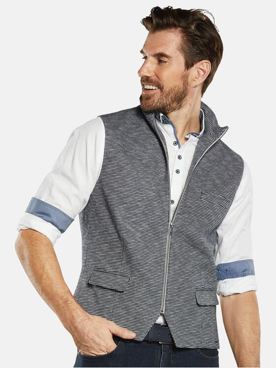 engbers Herren Sakko-Weste mit Zipper Blau 34303