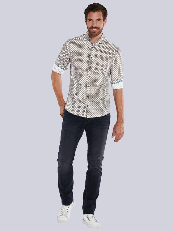 ENGBERS GERMANY Herren Langarm-Hemd aus Jersey Weiß 35649