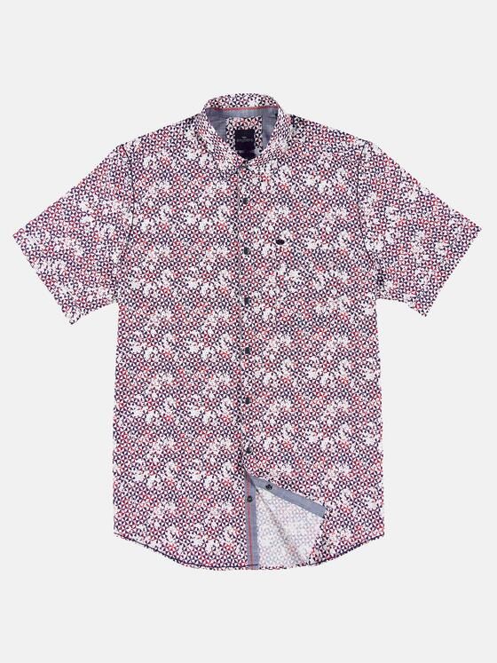 engbers Herren Kurzarm-Hemd gemustert Rot 31719