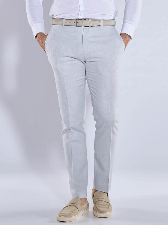 emilio adani Herren Anzug-Hose mit Leinenanteil Blau 36546