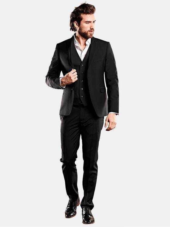 emilio adani Herren schlankes Business-Sakko Schwarz 29287