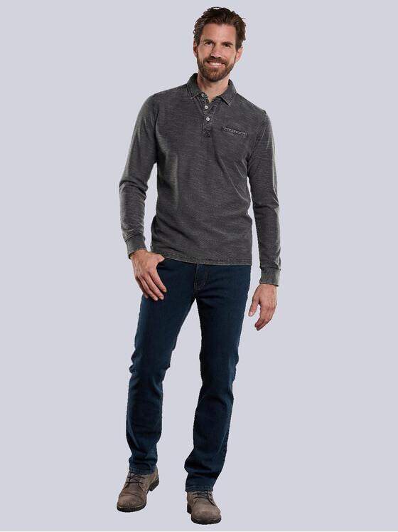 engbers Herren Langarm-Shirt mit Polo-Kragen Grau 34181