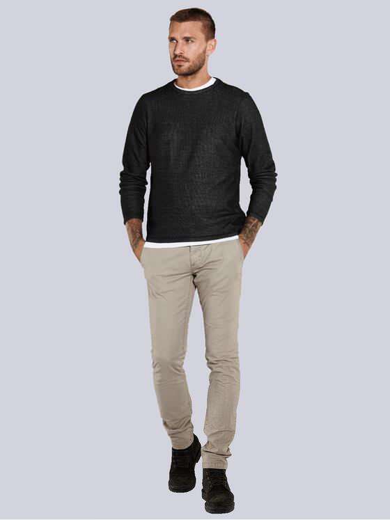 emilio adani Herren Langarm-Shirt regular Schwarz 36137