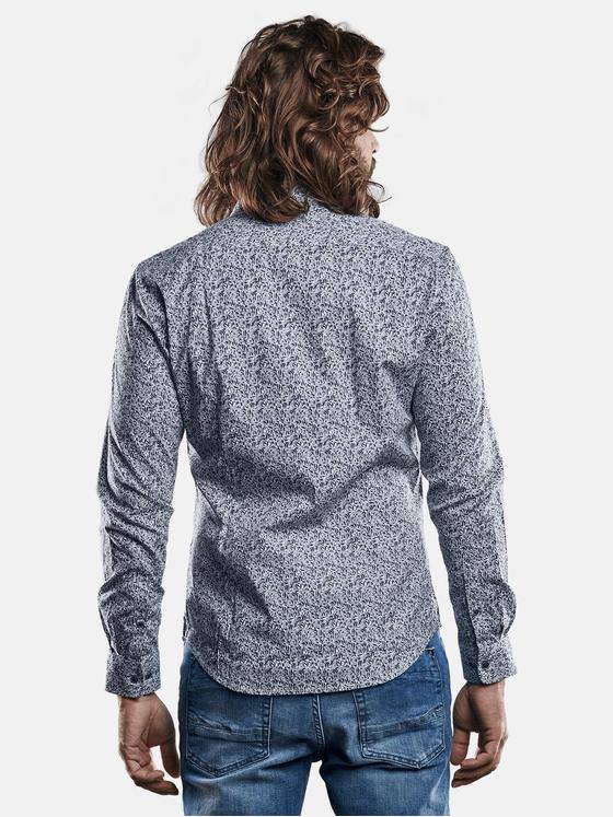 emilio adani Herren Print-Hemd aus Comfort-Stretch Blau 29503