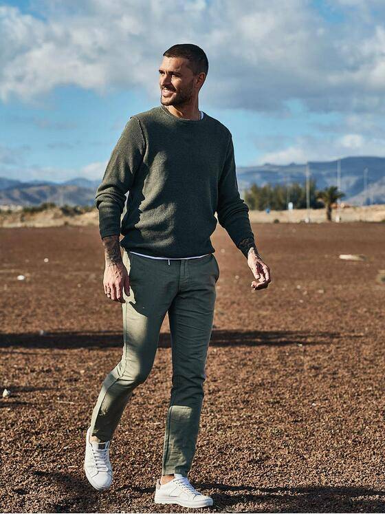 emilio adani Herren Pullover strukturiert Grün 33264