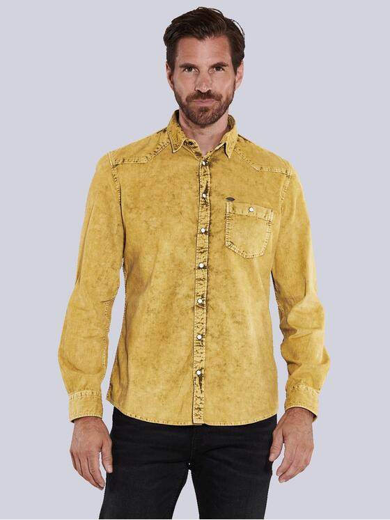 engbers Herren Langarm-Hemd uni Gelb 35657