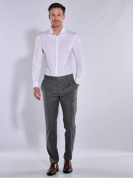 emilio adani Herren Anzug-Hose kariert Silbergrau 37645