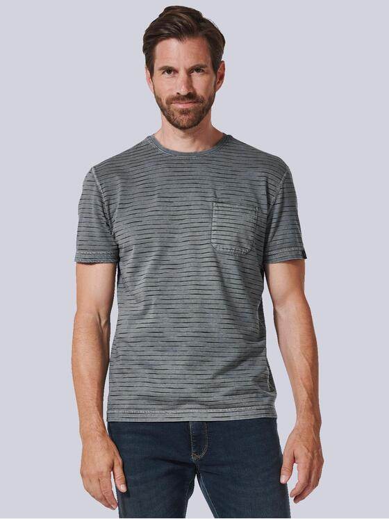engbers Herren T-Shirt gestreift Grau 35242