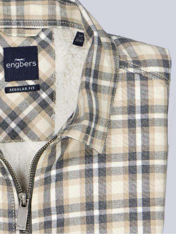 engbers Herren Overshirt kariert Braunbeige 39129