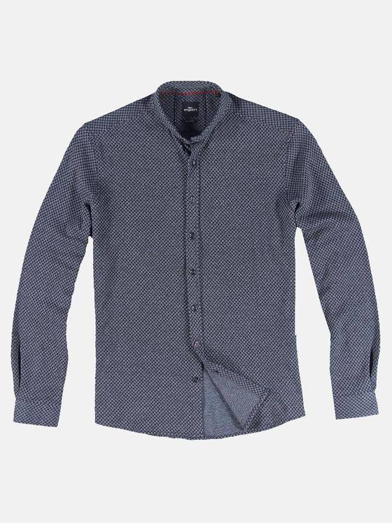 engbers Herren Langarm-Hemd gemustert Blau 32052