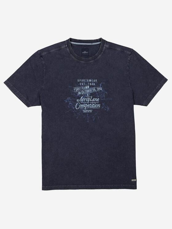engbers Herren T-Shirt mit Print Blau 37126