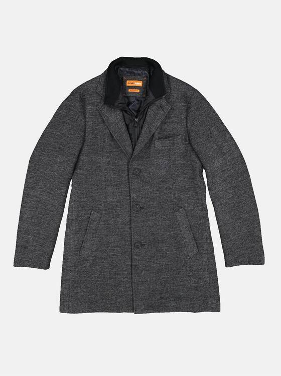 emilio adani Herren Mantel mit Inlet Grau 33576