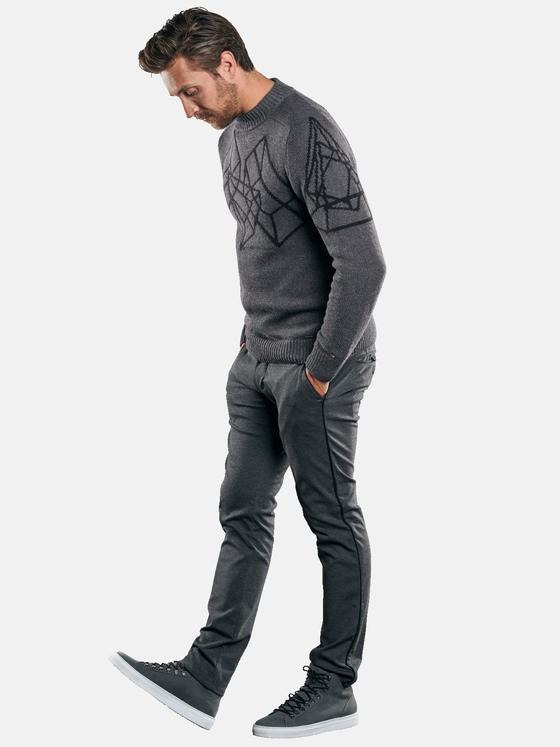 emilio adani Herren Intarsien Pullover Grau 30430