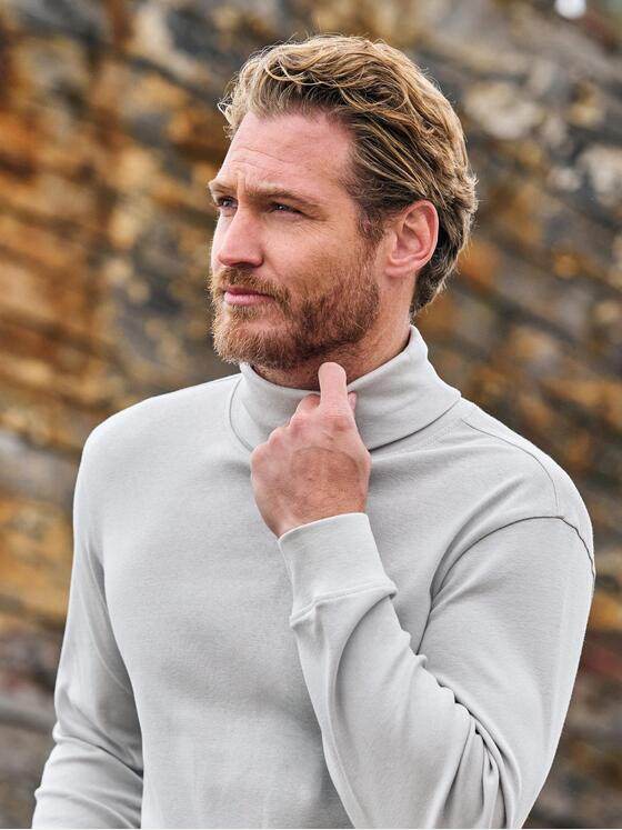 engbers Herren Langarmshirt mit Rollkragen Hellgrau 39685