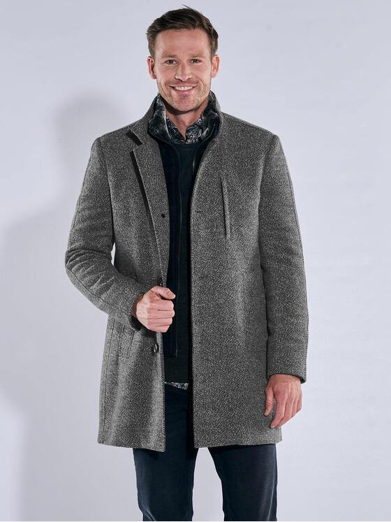 engbers Herren Mantel mit heraustrennbarem Kragen Grau 39409