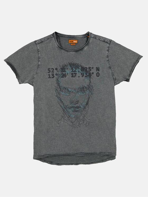 emilio adani Herren T-Shirt mit Print Türkis 33419