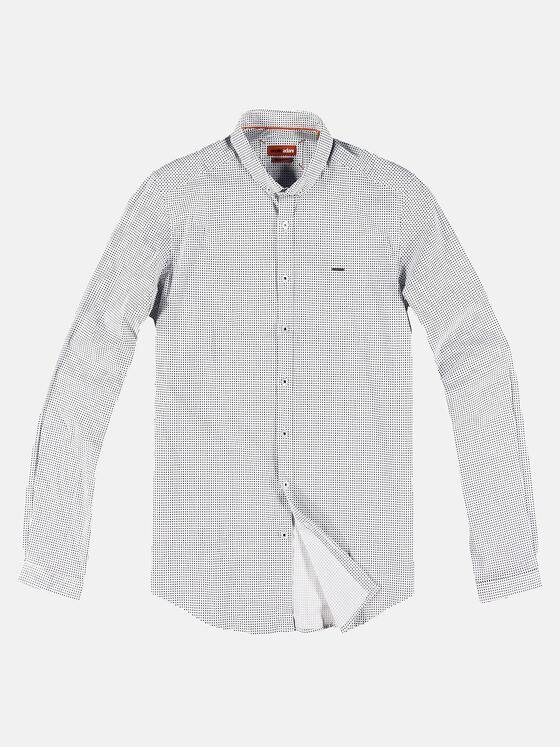 emilio adani Herren Modisches Langarmhemd mit Comfort-Stretch-Anteil Blau 30012